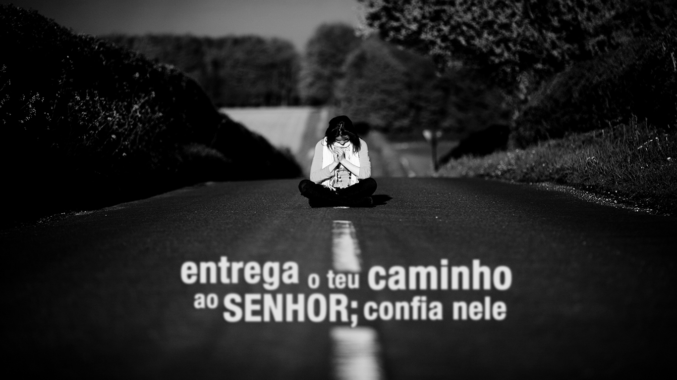 wallpaper entrega caminho Senhor confia_1366x768