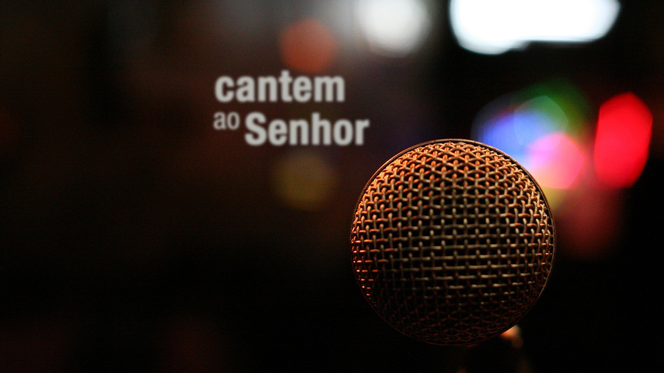 wallpaper microfone cantem ao Senhor_1366x768